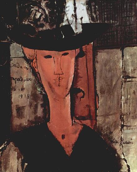 Amedeo Modigliani Dame mit Hut china oil painting image